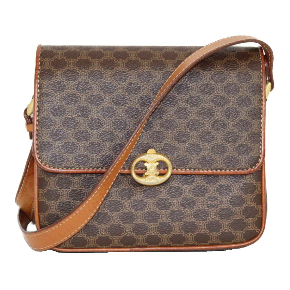 Celine Retro Leather Brown Bag Macadam Shoulder Crossbody - Picture 2 of 7